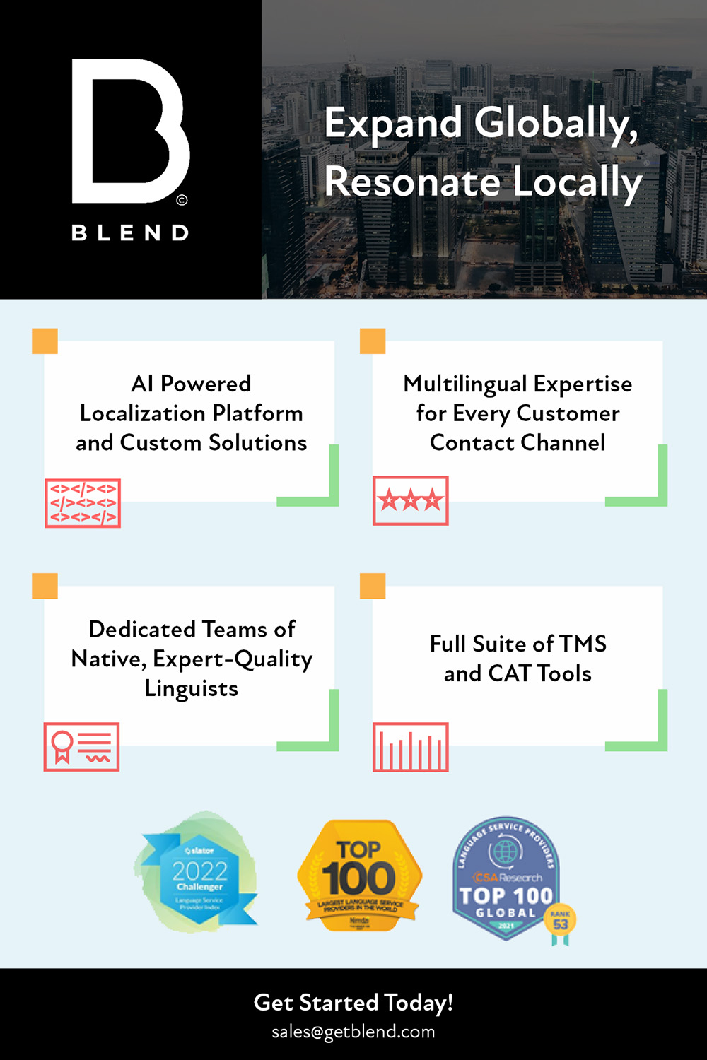 BLEND postcard front design