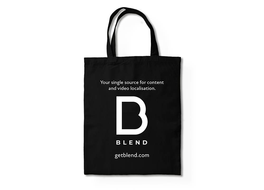 BLEND branded tote bag mockup